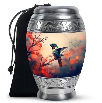 Flowers Hummingbird Cremation Urns For Human Ashes Adult Female (10 Inch)