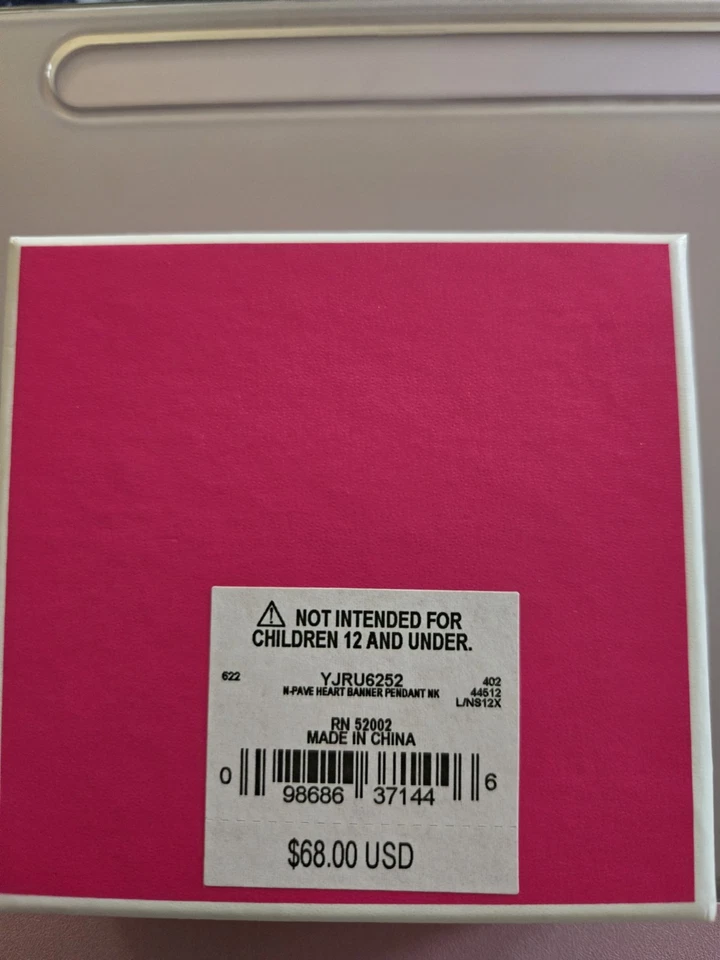 Juicy Couture Pavé Corazón Banner Colgante 32" Azul NUEVO CON ETIQUETAS Foto 3 de 4