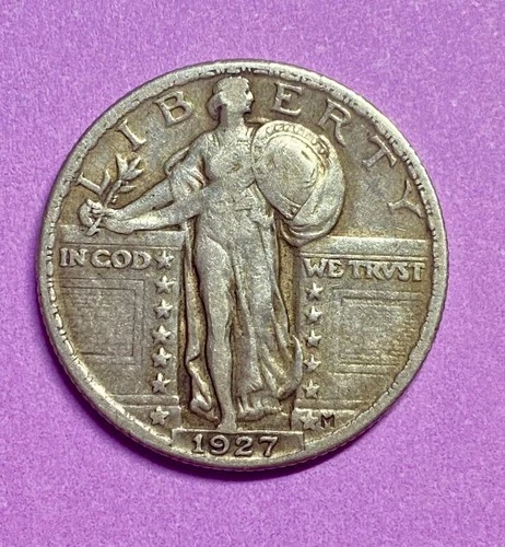 Liberty Standing Quarter - 1927- VFine    ***10,000 survival in all grades.***