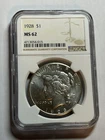 1928 P Peace Silver Dollar NGC MS62 Bright White Key Date