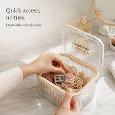 Scatola organizer trasparente per gioielli e accessori capelli, scatola