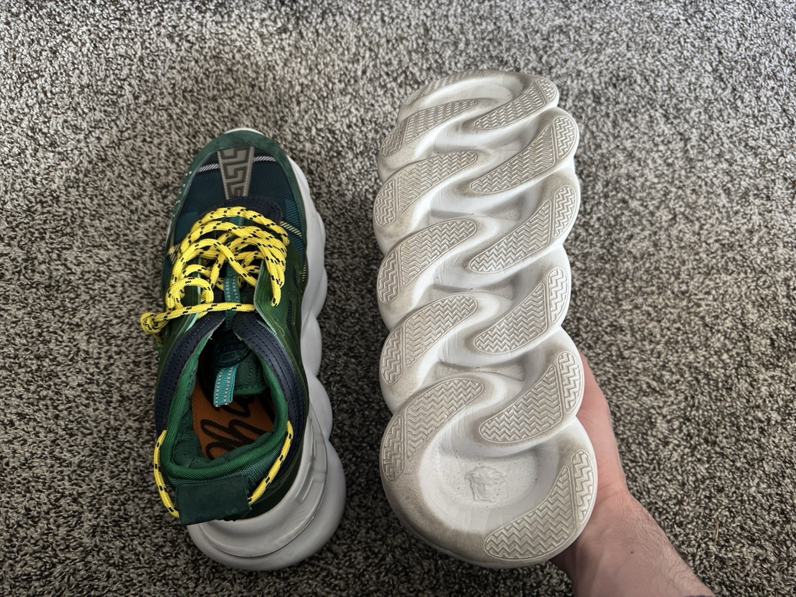 Versace Chain Reaction Sneakers Green/Multi Italian Size 45 (US 11.5) thumbnail 6