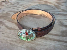 New Vtg 80s Golf Belt Buckle The Great American Buckle Co USA Ser. #1066 + BELT