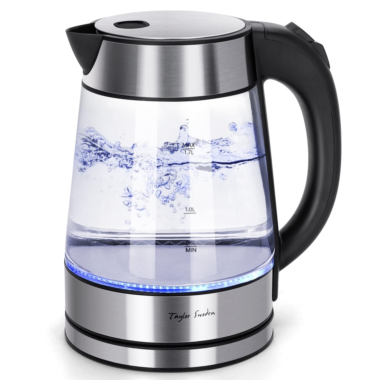 Glass Hot Water Kettle for Tea and Coffee 1.7 Liter Fast Boiling Kettle Cordl...