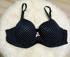 Victoria's Secret Lined Demi Underwire Bra 38C Black White Polka Dot