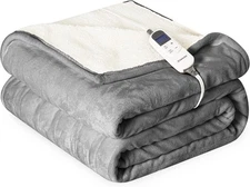 Heat Blanket 50”x60” Throw,Soft Flannel & Sherpa Reversible Electric Blanket