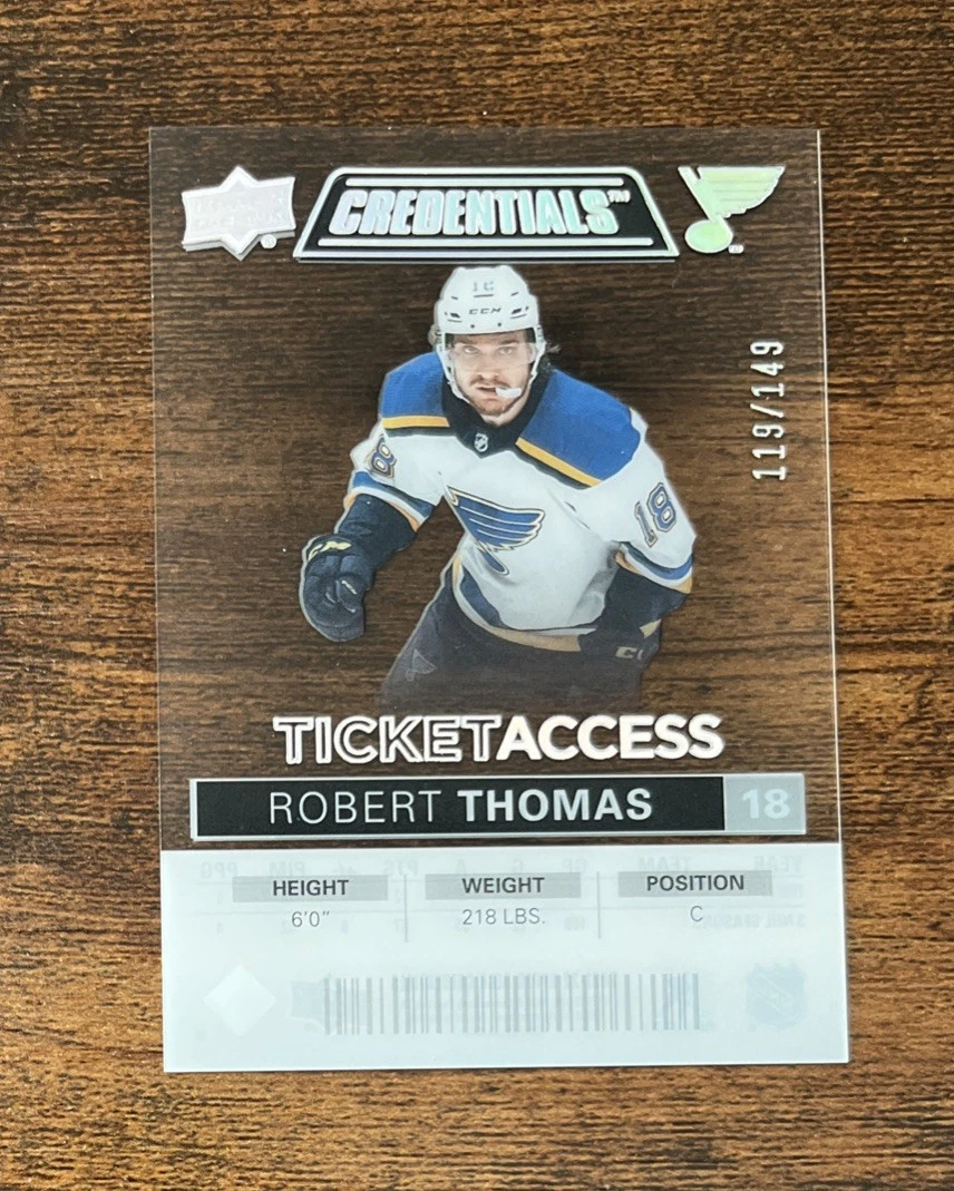 2021-22 Upper Deck Credentials Ticket Access Acetate /149 Robert Thomas #TA-RT