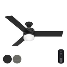 Hunter Fan 54in Matte Black Indoor Ceiling Fan with Light and Remote Control