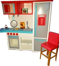 My Life As Kitchen Playset Fridge Sink Stove Microwave Chair Food For 18" Dolls
