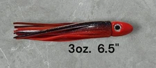 Handmade Trolling Lure 3oz 6.5" Red/black