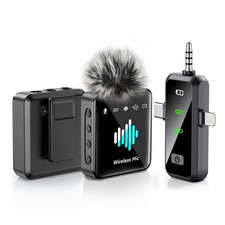 Mini Microphone, 3 in 1 Wireless Lavalier Microphones for iPhone, iPad, Camer...