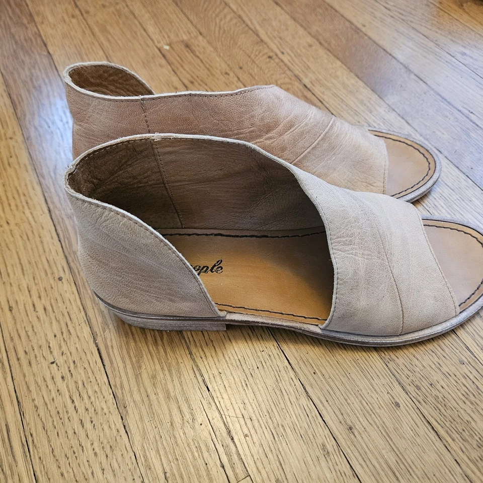 Free People Mont Blanc Sandals Tan Brown Leather d’Orsay Flats Size EU 40 US 9.5 - Изображение 3 из 4