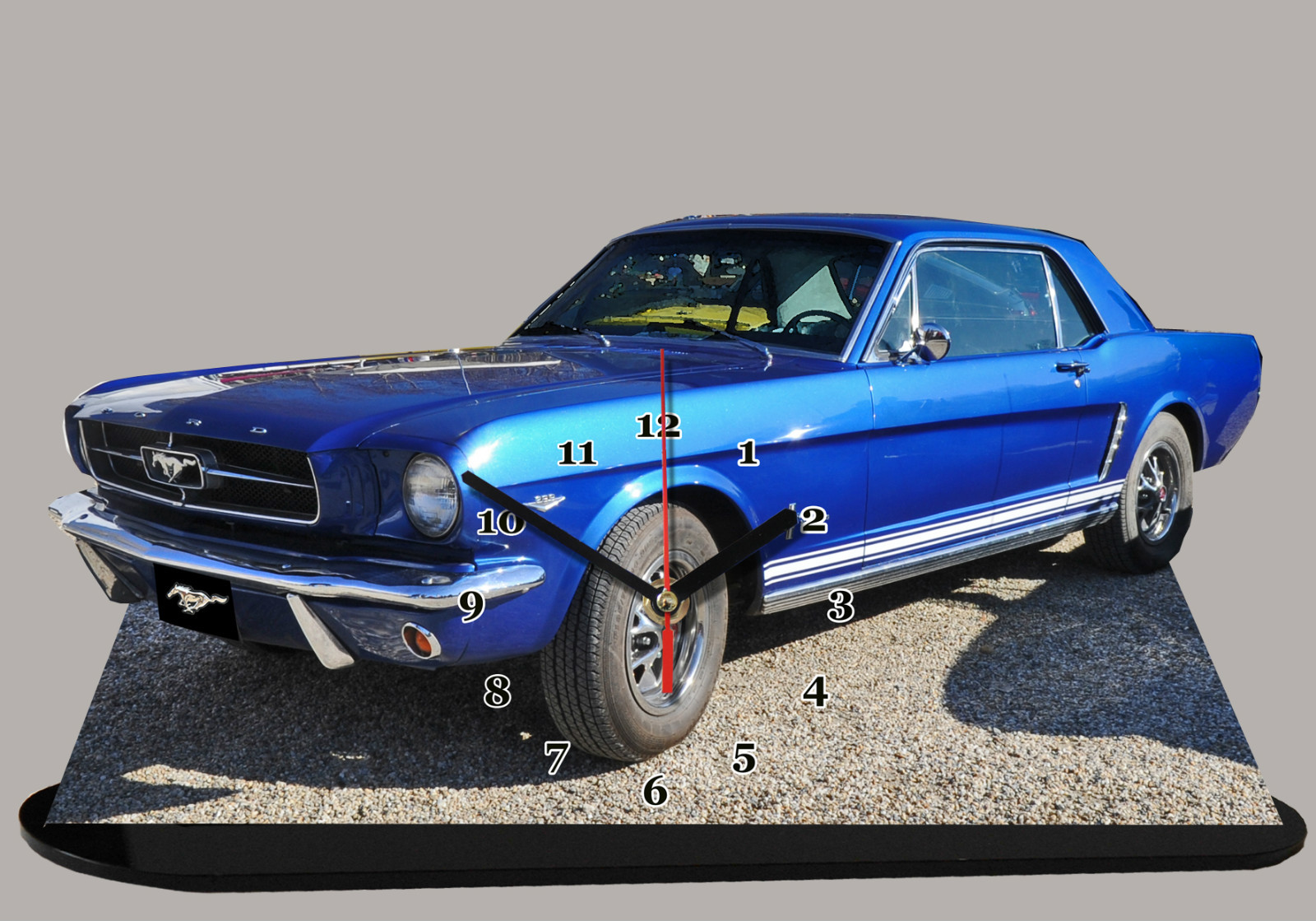 Horloge de bureau Ford Mustang Shelby miniature pour décoration salon et garage