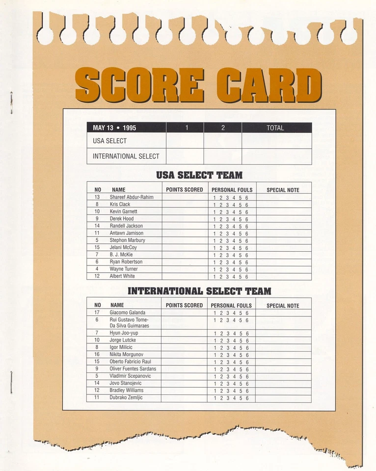 Nike Hoop Summit 1995 programa firmado múltiple/con Robert Traylor U de Michigan D.11 Foto 2 de 4