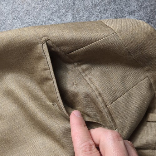 Santorelli 38 x 32 hellbraun 100 % Wolle Romeo plissiert italienische Anzughose Luxus Serge - Bild 3 von 10