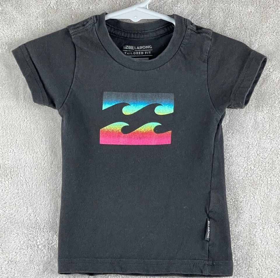 Camiseta Billabong Infantil Niño Pequeño Gráfico Logo Negra Talla 6M Foto 2 de 4