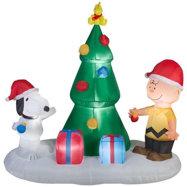 Snoopy And Charlie Brown Tree Airblown Christmas Tree For Sale Online