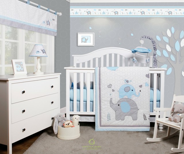 baby boy elephant crib bedding sets
