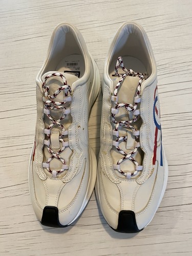 Gucci Run Logo Sneaker White Men’s Size UK 9 RRP £785 #I446 - Picture 5 of 10