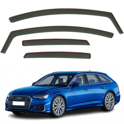4 Stück Windabweiser für Audi A6 S6 RS6 Avant 5-türer Kombi 2019 bis 2025 Modelle.