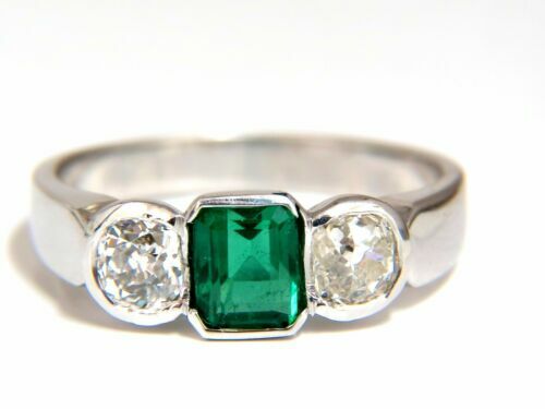 Bague Solitaire Or Blanc Et Diamants Avec émeraudes Davite & Delucchi - Neuf Avec étiquettes