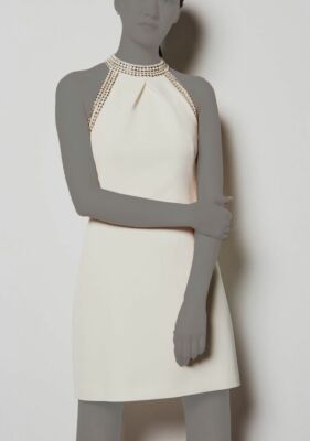 $798 Karen Millen Women's Ivory Embellished Halter-Neck Chain Mini Dress US  8 | eBay