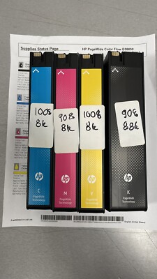  Full Set K/C/M/Y 90%- 100% HP OEM 981X HI-YLD INKS LOR09A/LOR10A/LOR11A/LOR12A