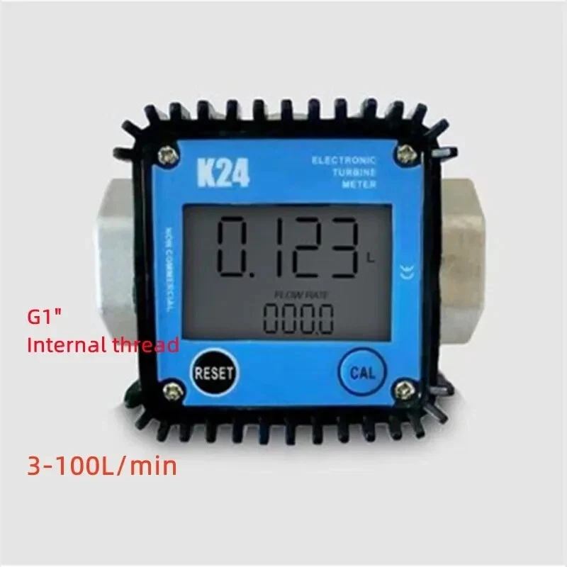 1X Digital Display Flow meter Gear Meter Diesel Oil K24 Aluminum Plasitc 6par - Image 2 of 4