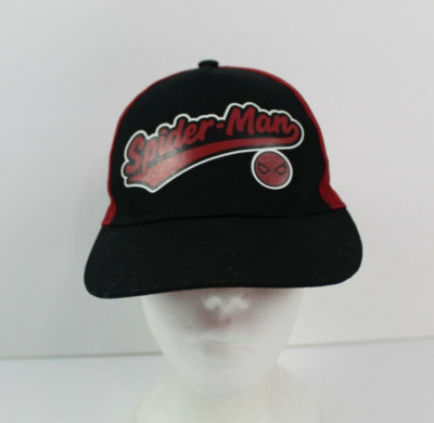 Spiderman Hat Cap Strap Back Boys Kids Marvel Black Red Logo 