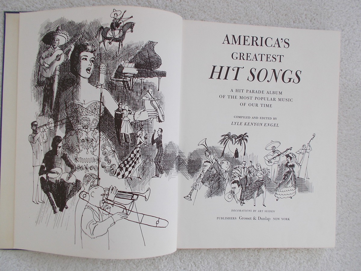 62 American's Greatest Hit Songs Voice Piano Guitar Unmarked 1962