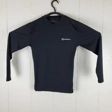 Wilson Pro Tec Shirt Mens Medium Black Logo Crew Neck Long Sleeve Stretch