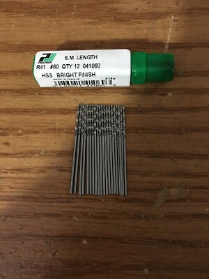 (20) #60 HSS 118° Bright Finish Screw Machine Drill
