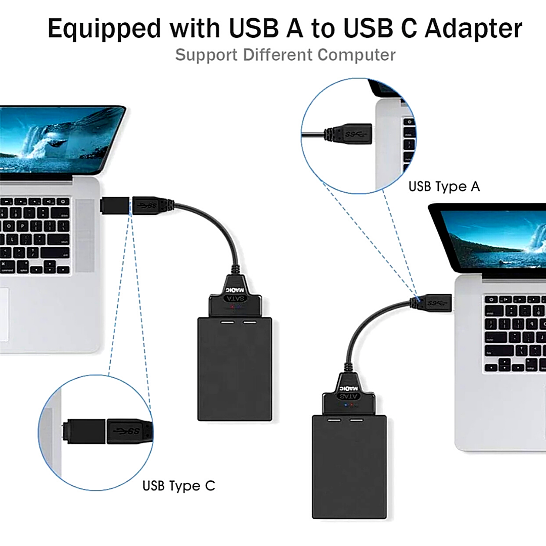 Cable Adaptador USB A SATA - Para Discos Duros Y SSD De 2.5 Pulgadas, USB 3.0 (compatible Con 2.0), Con LED Indicador