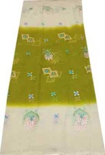 Green White Vintage Dupatta Georgette Heavy Sequined Long Stole Wrap scarf Hijab