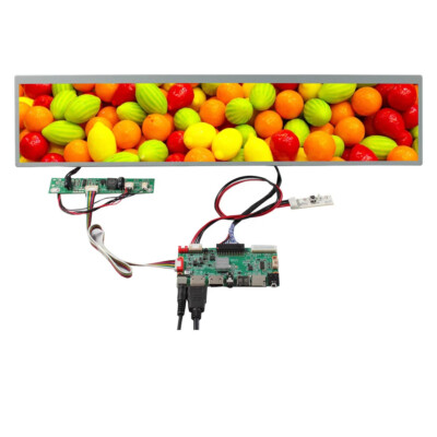 19'' 1920x360 Stretched Bar Wide IPS LCD Display HDMI USB SD AV LVDs Driver Board