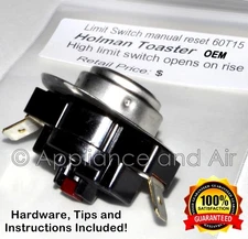  SP-115146 LIMIT SWITCH L190°F Star Holman Toaster L190 manual + Instructions 