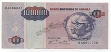 ANGOLA 100000 KWANZAS 1995 PICK 139 SPECIMEN RIP ON LEFT SIDE LOOK SCANS