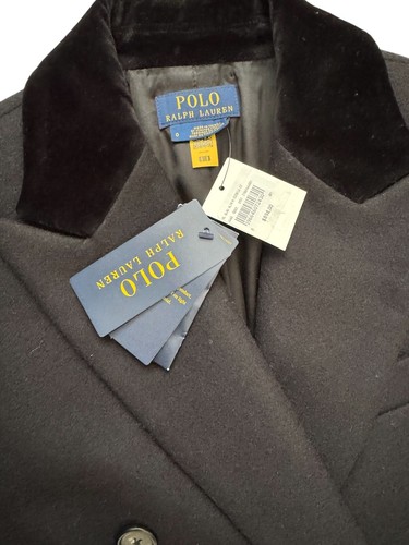 Cappotto donna Polo Ralph Lauren nero doppiopetto misto lana Melton nuovo 0 - Foto 6 di 15