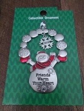 Ganz Christmas Snowman Ornament 2018 "Friends Warm Your Heart" New