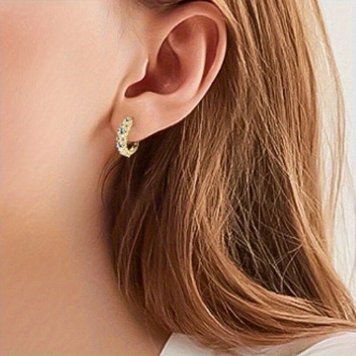 3CT Lab Created Diamond Wedding Earring 14K Yellow Gold Plated 925 Silver - Picture 4 of 5