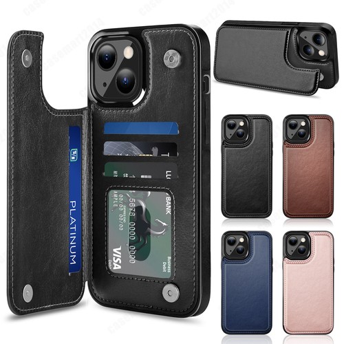 For Iphone 13 Pro Max 13 Pro Case Leather Wallet Card Holder Magnet Flip Cover Ebay