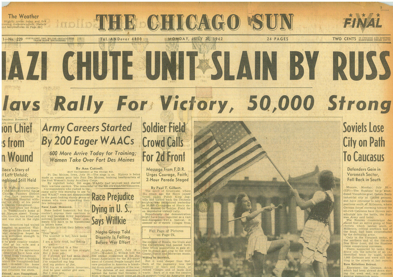 7-1942 July 20 German parachute unit slain El Alamein Rommel's troops ...