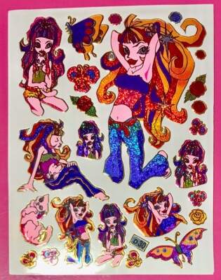 Wie Sticker 90er! Seltener Monster High ORIGINAL BOGEN GLITZER Kinder Aufkleber