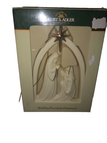 Holiday Porcelain Nativity Scene Ornament By Kurt S. Adler - Picture 1 of 7