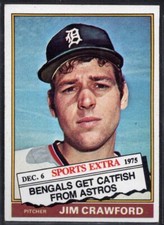 1976 Topps Baseball Card #428T Jim Crawford TRADED Detroit Tigers EX-MT+ *eb