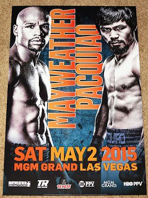 FLOYD MAYWEATHER vs. MANNY PACQUIAO FIGHT POSTER 2015 LAS VEGAS ORIGINAL in MINT