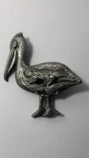 Torino Pewter Pelican Brooch Pin Earrings Set