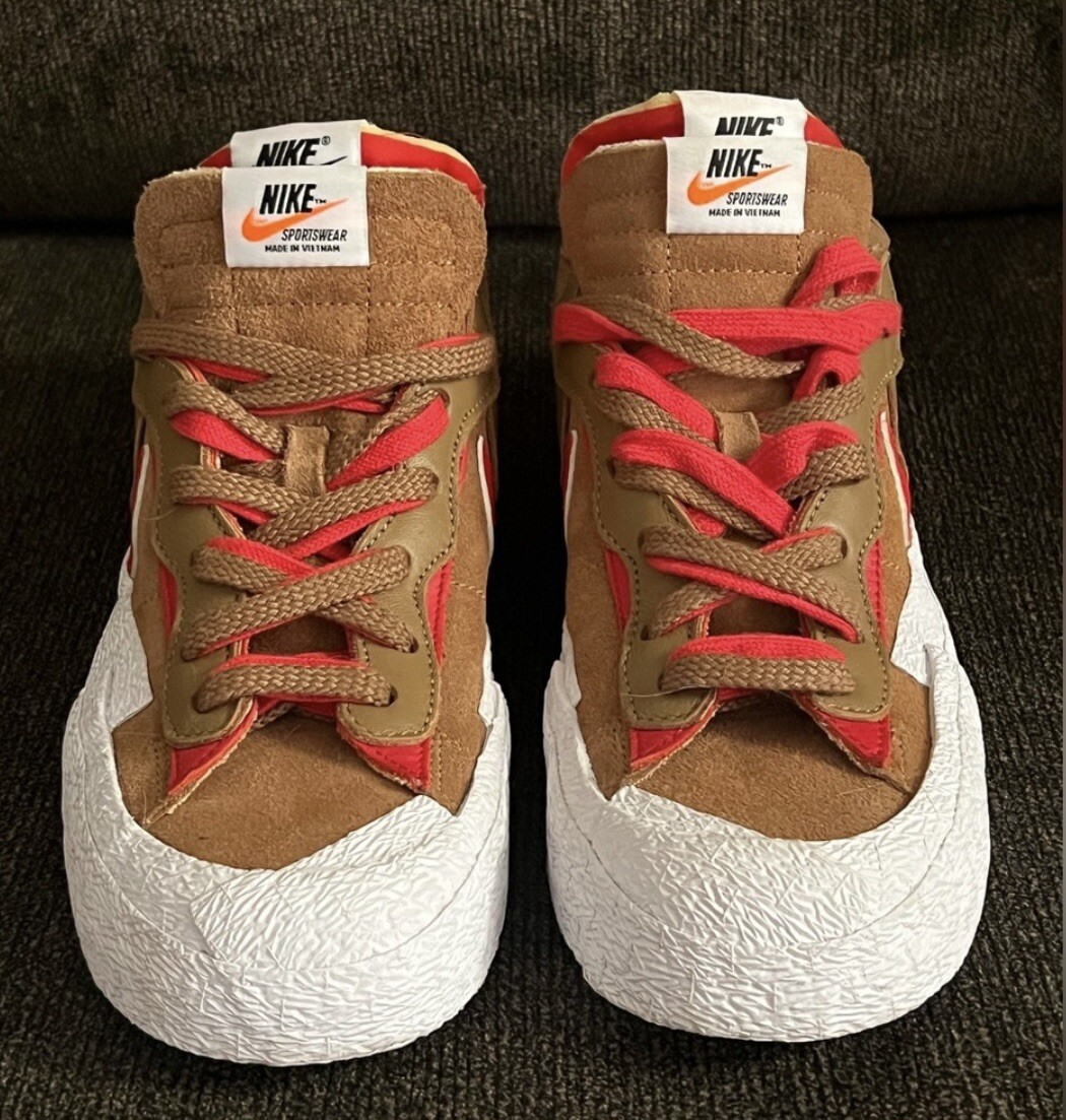 SACAI X NIKE Nike Blazer Low x Sacai marrone chiaro britannico taglia 7 5 DD1877 200