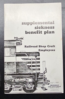 Vintage 1991 Railroad Shop Craft Employees Benefit Book