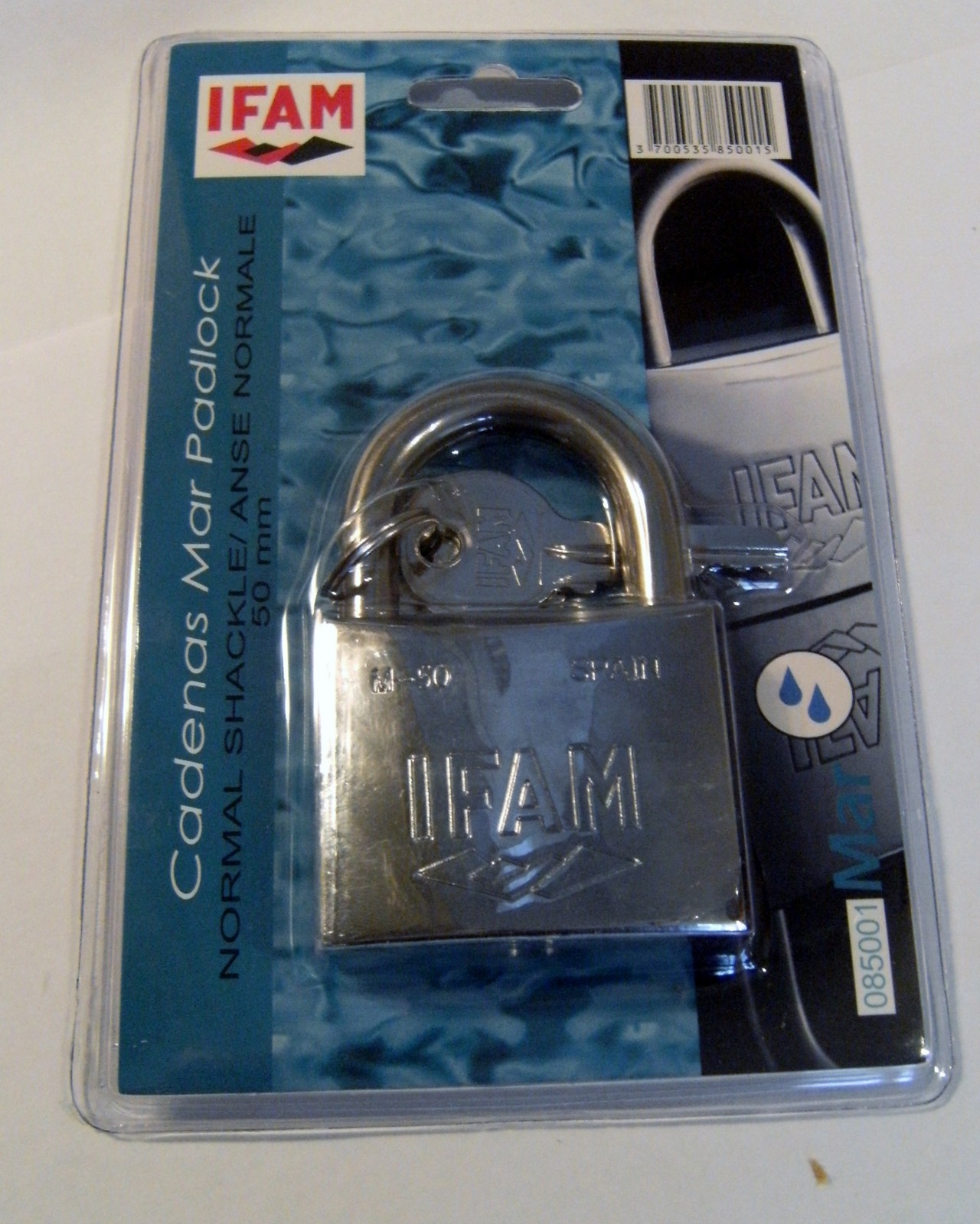 Marine Padlock 50mm Ifam Brand Corrosion Resistant Salt Spray Tested Clam Pack